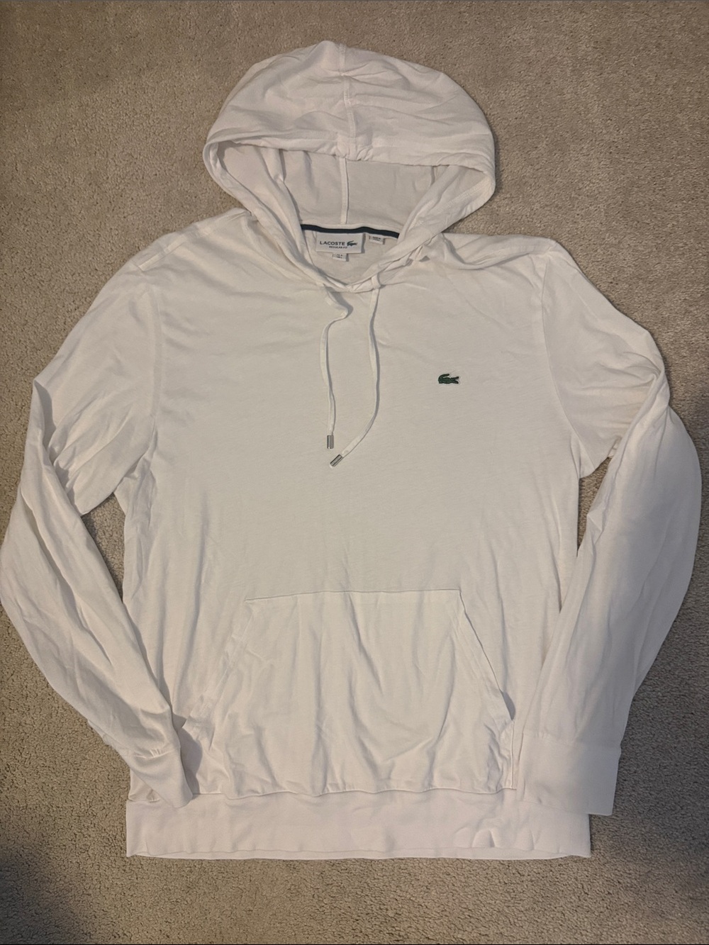 Lacoste L white hoodie